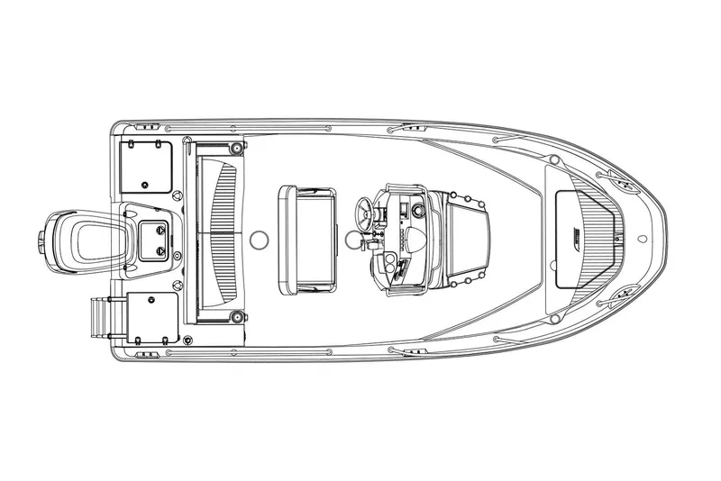 Slide: The Image of Manufacturer Provided Image: Top view schematic of a 2021 Boston Whaler 180 Dauntless boat. - 13