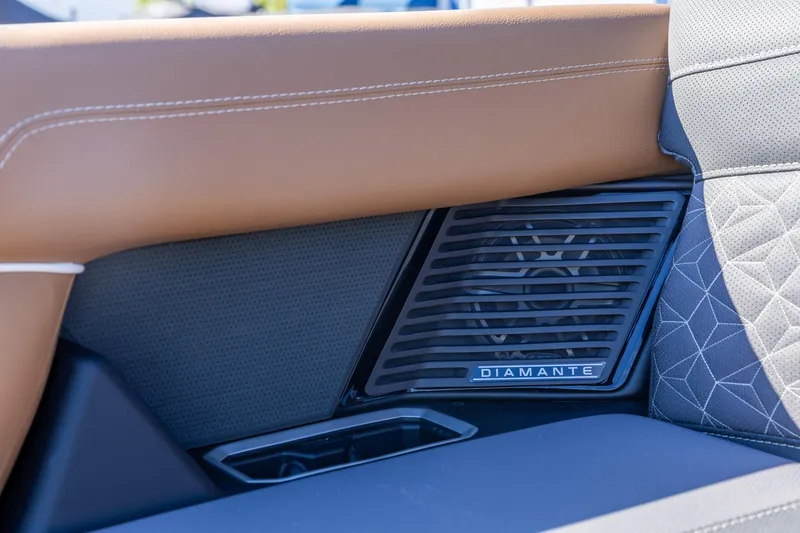 Slide: The Image of 2026 Viaggio Diamante UWA interior detail with speaker and luxurious leather stitching. - 11