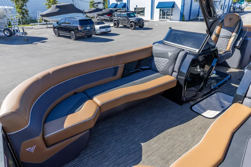 Slide: The Image of Luxurious 2026 Viaggio Diamante UWA boat interior with elegant seating and modern design. - 13