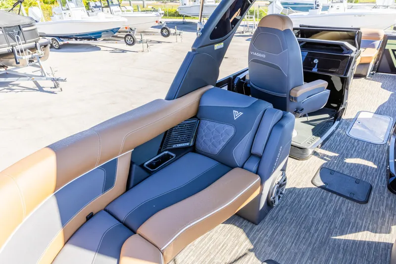 Slide: The Image of Luxurious interior of 2026 Viaggio Diamante UWA boat with plush seating. - 22