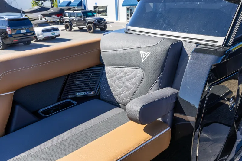 Slide: The Image of Luxurious seating in the 2026 Viaggio Diamante UWA boat, featuring premium materials. - 24