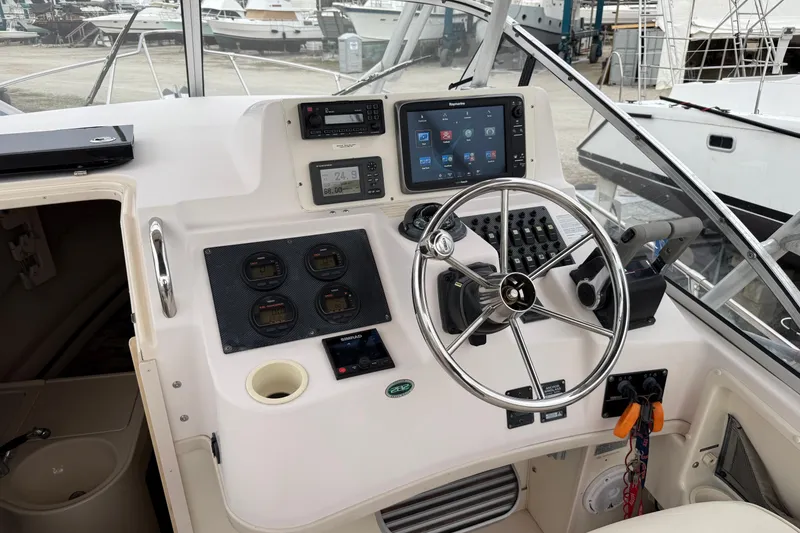 Slide: The Image of 2002 Grady-White Sailfish 282 boat on stands, ready for maintenance. - 37