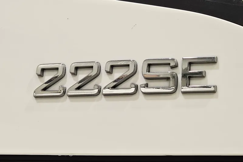 Slide: The Image of Chrome "222SE" emblem on 2024 Yamaha Boats model. - 25
