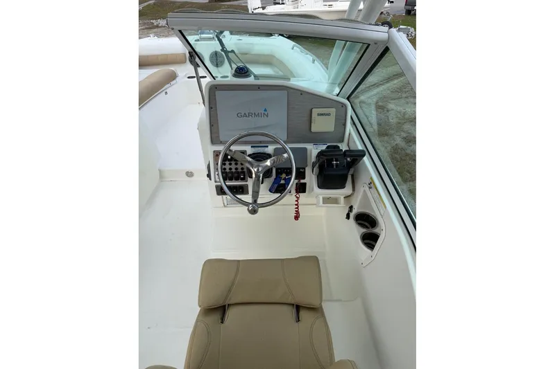 Slide: The Image of 2017 World Cat Glacier Bay Edition 2740 Dual Console helm with Garmin navigation system. - 14