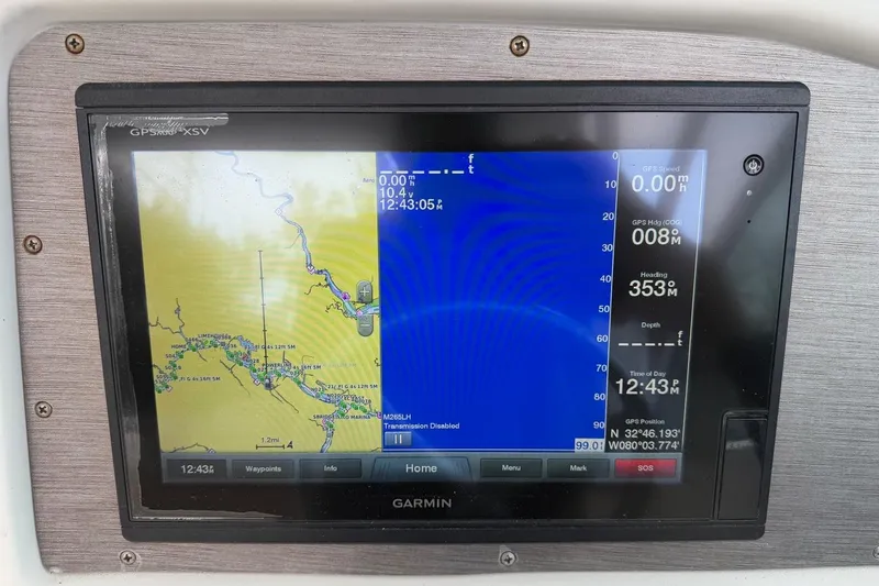 Slide: The Image of Garmin GPS display on 2017 World Cat Glacier Bay Edition 2740 Dual Console boat. - 15