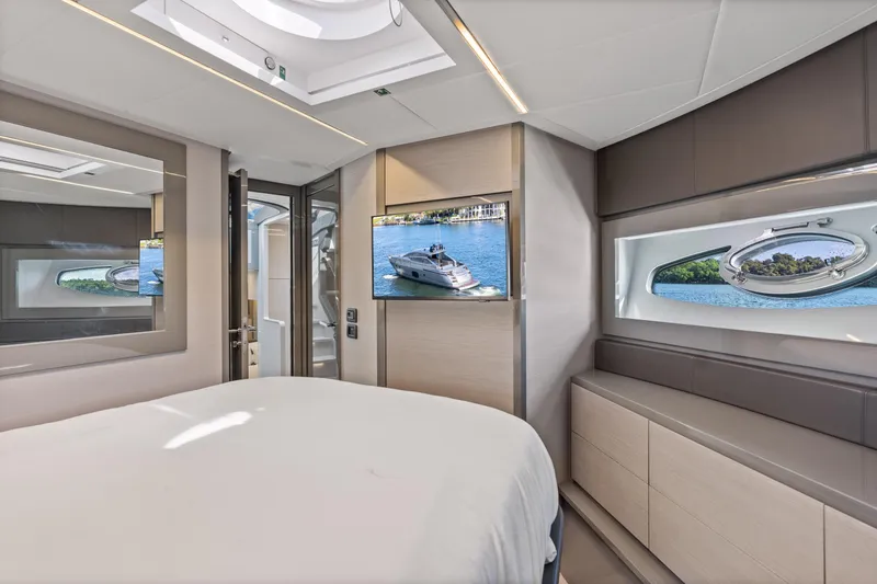 Slide: The Image of Luxurious interior of 2016 Pershing 62' yacht with modern design and scenic views. - 29