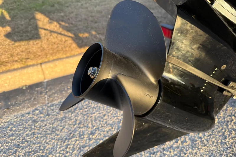 Slide: The Image of Close-up of a 2018 Tracker Targa 18 WT trailer wheel on a sunny day. - 31