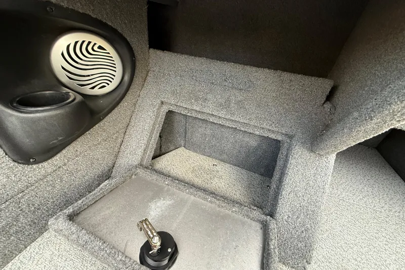 Slide: The Image of Dashboard of 2018 Tracker Targa 18 WT boat with gauges and steering wheel. - 56