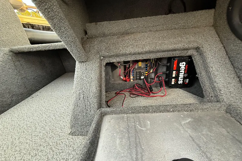 Slide: The Image of 2018 Tracker Targa 18 WT boat parked on a suburban street, rear view. - 72