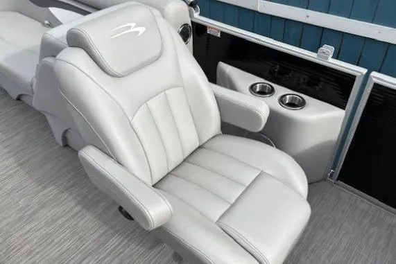 Slide: The Image of Luxurious seating on 2022 Bennington S 22 Quad Bench pontoon boat. - 21