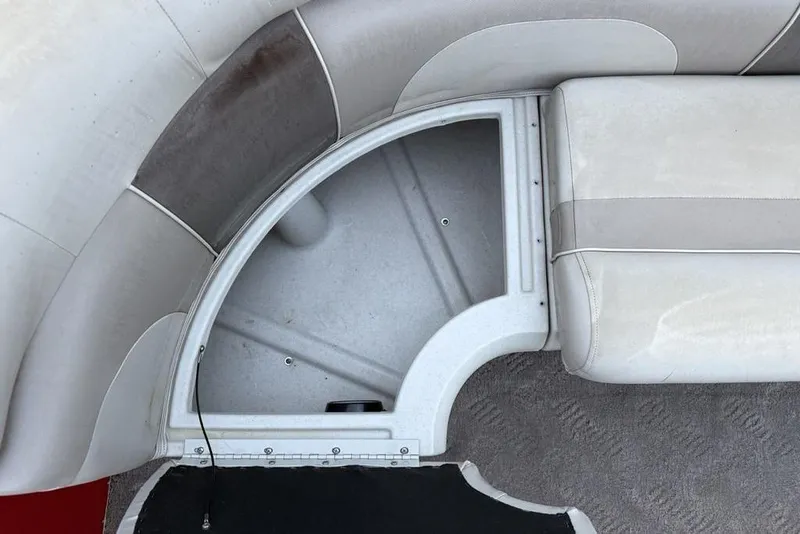 Slide: The Image of Steering console of 2014 JC NepToon 24 Limited pontoon boat with gauges and controls. - 13