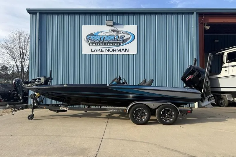 The Image of 2021 Triton 21 TrX boat on trailer at Foothills Marine Center, Lake Norman. - 1