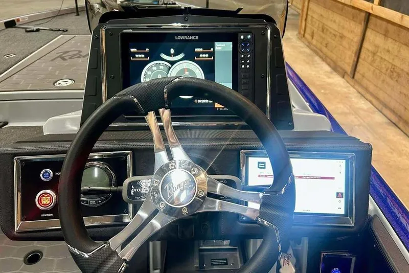 Slide: The Image of 2026 Ranger Z520R boat dashboard with advanced navigation and control systems. - 4