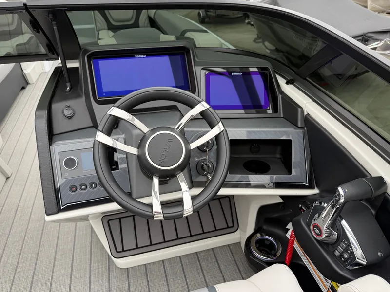 Slide: The Image of Avalon 27 FT Excalibur Elite Carbon Series Windshield w/ Twin 500HP Mercury's AND JOYSTICK CONTROLS!! 2026 - 19