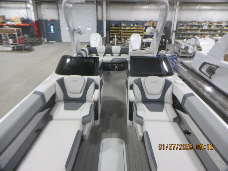 Slide: The Image of Avalon 27 FT Excalibur Elite Carbon Series Windshield w/ Twin 500HP Mercury's AND JOYSTICK CONTROLS!! 2026 - 7