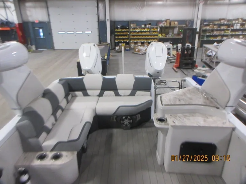 Slide: The Image of Avalon 27 FT Excalibur Elite Carbon Series Windshield w/ Twin 500HP Mercury's AND JOYSTICK CONTROLS!! 2026 - 8