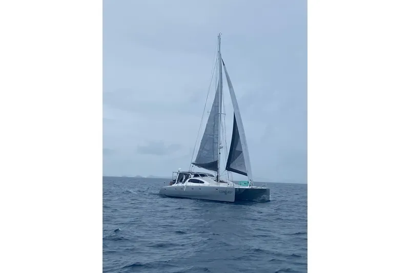Slide: The Image of Sailing yacht on open sea, Maxim Yachts 57, 2006 model. - 2