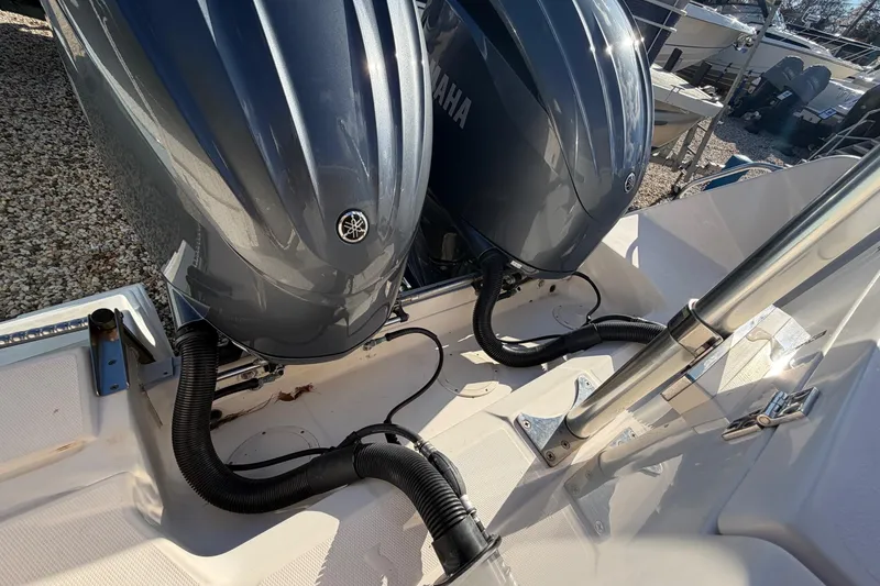 Slide: The Image of 2009 Grady-White Tournament 307 boat with dual Yamaha outboard engines. - 7