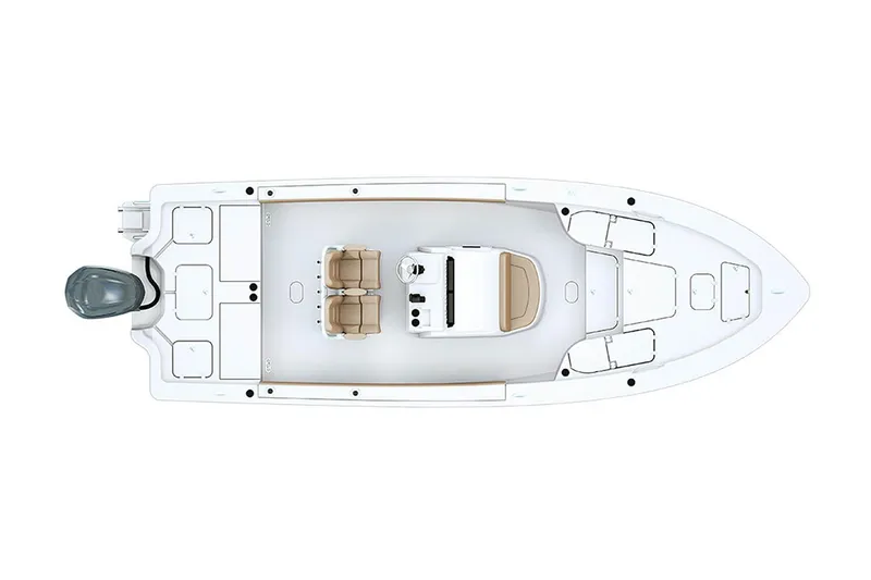 Slide: The Image of Manufacturer Provided Image: Top view of 2023 Sportsman Masters 267 Bay Boat layout. - 49