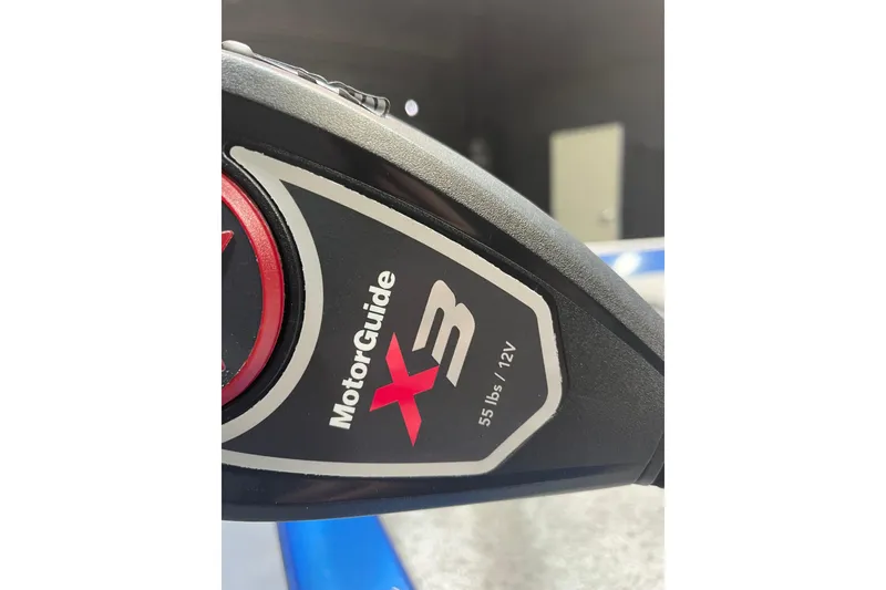 Slide: The Image of Close-up of MotorGuide X3 trolling motor on 2021 Lund 1875 Renegade boat. - 12