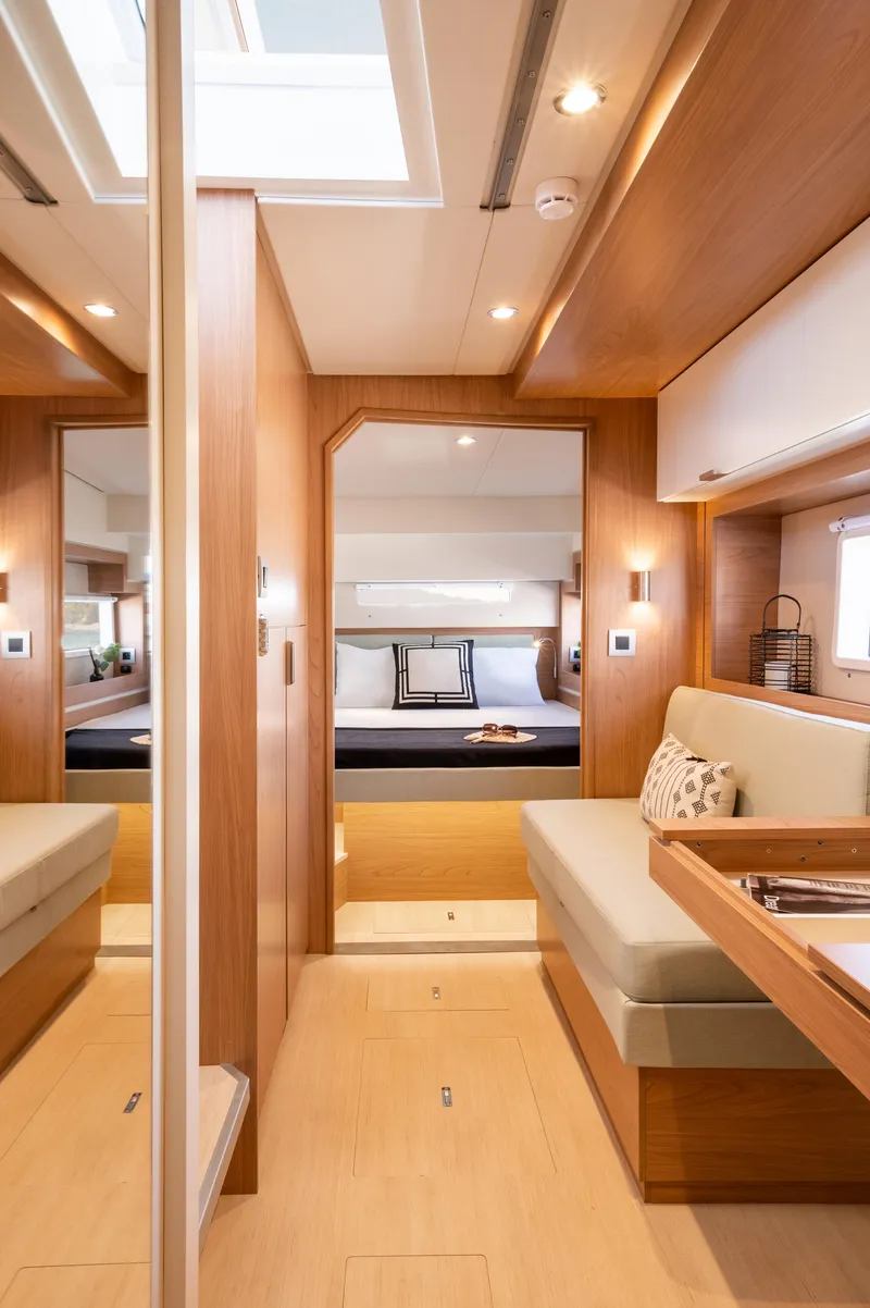 Slide: The Image of Luxurious interior of 2026 Bali 4.2 yacht, featuring modern design and comfortable seating. - 16