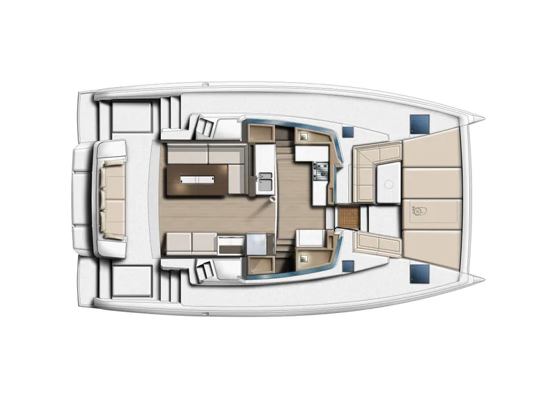 Slide: The Image of 2026 Bali 4.2 catamaran layout with spacious interior and modern design. - 2