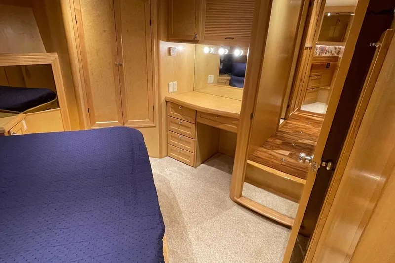 Slide: The Image of Luxurious bathroom in 1999 McKinna 57 Pilothouse yacht with marble countertop and modern fixtures. - 43