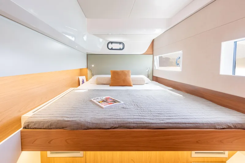 Slide: The Image of Luxurious cabin interior of 2026 Bali CATSMART yacht with cozy bed and modern design. - 24