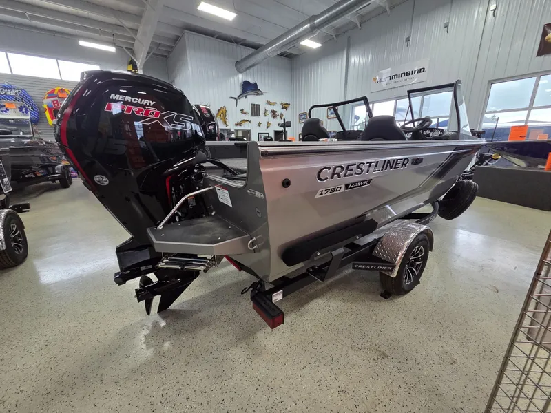 Slide: The Image of 2026 Crestliner 1750 HAWKWT JS boat with Mercury Pro XS engine. - 3