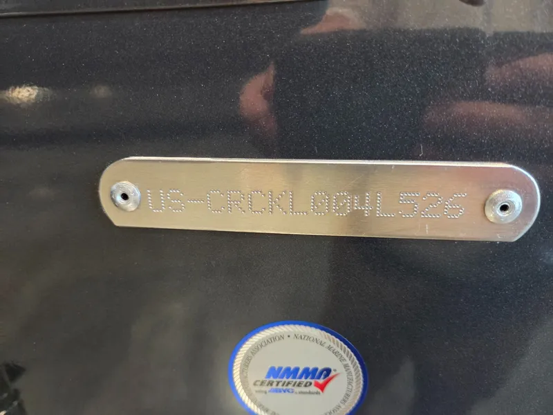 Slide: The Image of Crestliner 1850 Kodiak SC 2026 serial number and NMMA certification. - 20