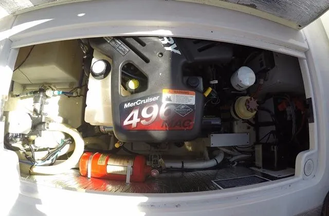 Slide: The Image of Engine compartment of a 2005 Four Winns 268 Vista with MerCruiser 496 MAG engine. - 17
