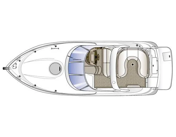 Slide: The Image of Top view layout of 2005 Four Winns 268 Vista boat interior design. - 32