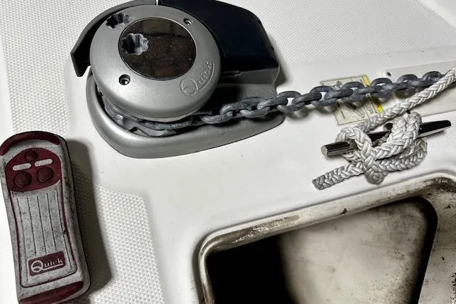 Slide: The Image of Windlass and remote on 2016 Boston Whaler 285 Conquest boat deck. - 24