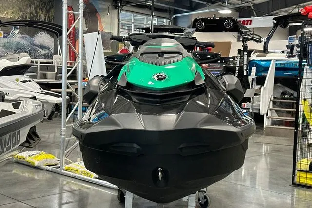 Slide: The Image of 2026 Sea-Doo GTI jet ski displayed in showroom. - 20
