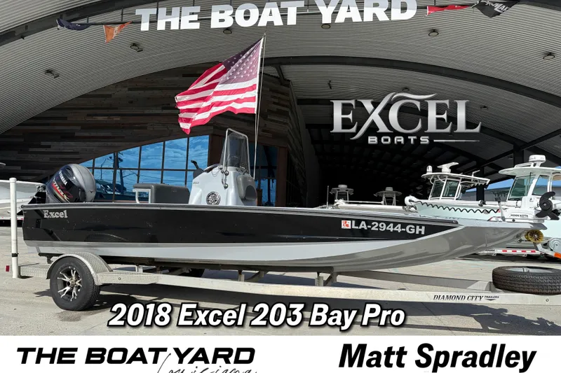 The Image of 2018 Excel 203 Bay Pro boat displayed at The Boat Yard dealership. - 1
