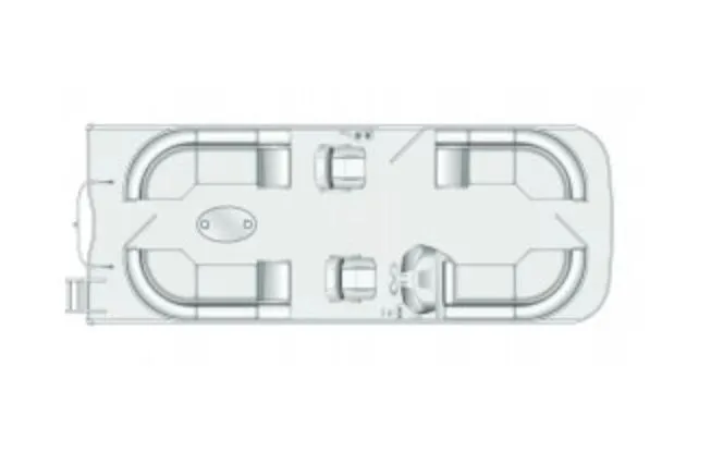 Slide: The Image of Manufacturer Provided Image: Top view layout of 2025 South Bay S 224 pontoon boat. - 14