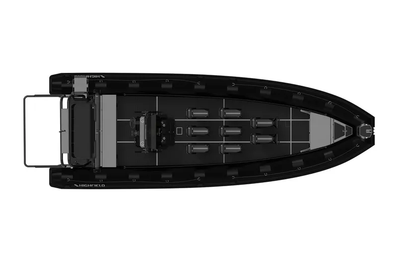 Slide: The Image of Manufacturer Provided Image: Top view of 2025 Highfield Patrol 860 boat, showcasing sleek design and spacious layout. - 6