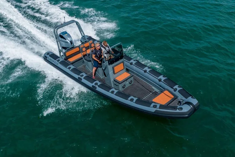 The Image of Manufacturer Provided Image: Highfield Patrol 760 boat cruising on open water, 2025 model. - 0