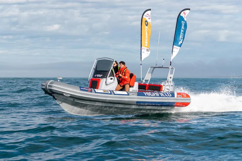 Slide: The Image of Manufacturer Provided Image: Highfield Patrol 660 boat cruising on open water, 2025 model. - 4