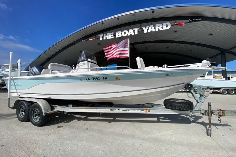 Slide: The Image of 2006 Sea Quest 2100 Probay boat on trailer at The Boat Yard. - 2