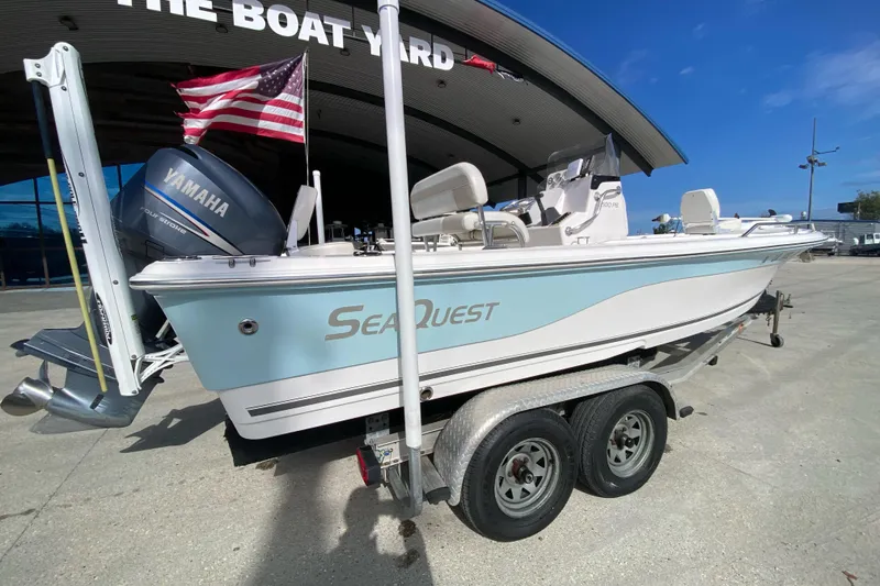 Slide: The Image of 2006 Sea Quest 2100 Probay boat on trailer, displayed at The Boat Yard. - 3