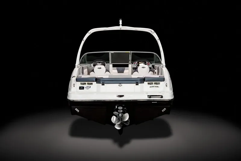Slide: The Image of Manufacturer Provided Image: 2023 Chaparral 23 SSi boat, rear view, black background. - 12