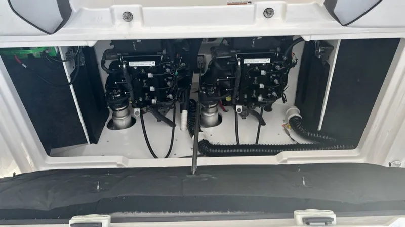 Slide: The Image of Yamaha SX 220 boat, safety equipment in storage compartment, 2023 model. - 11