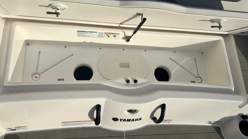 Slide: The Image of Interior of 2023 Yamaha Boats SX 220 with modern seating. - 6