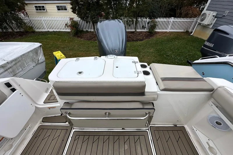 Slide: The Image of 2022 Cutwater C-24 DC boat interior with seating and storage compartments. - 12