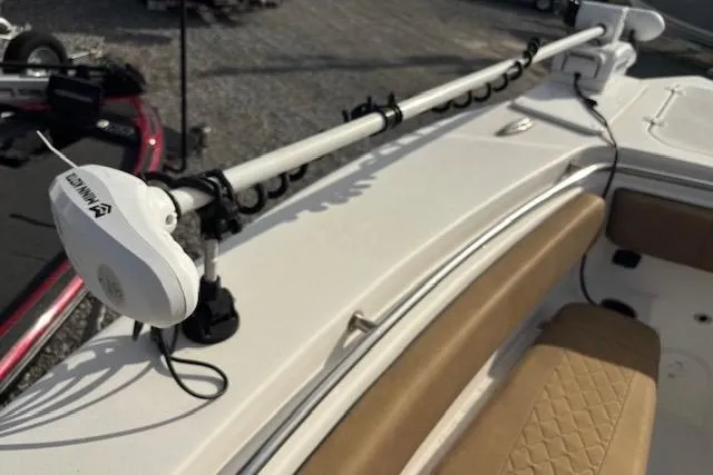 Slide: The Image of 2023 Sea Pro 259 Deep V CC boat with mounted trolling motor. - 14