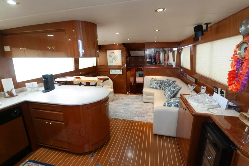 Slide: The Image of Luxurious interior of 2007 Novatec 55 Islander CPMY yacht with elegant wood finishes. - 25