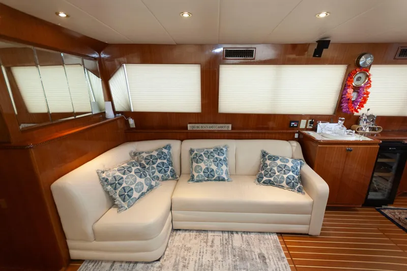 Slide: The Image of Luxurious interior of 2007 Novatec 55 Islander CPMY yacht with elegant seating and decor. - 27