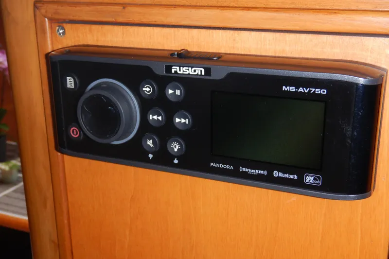 Slide: The Image of 1988 Camargue 48 Cockpit Motor Yacht hull detail with serial number KY148014688. - 87