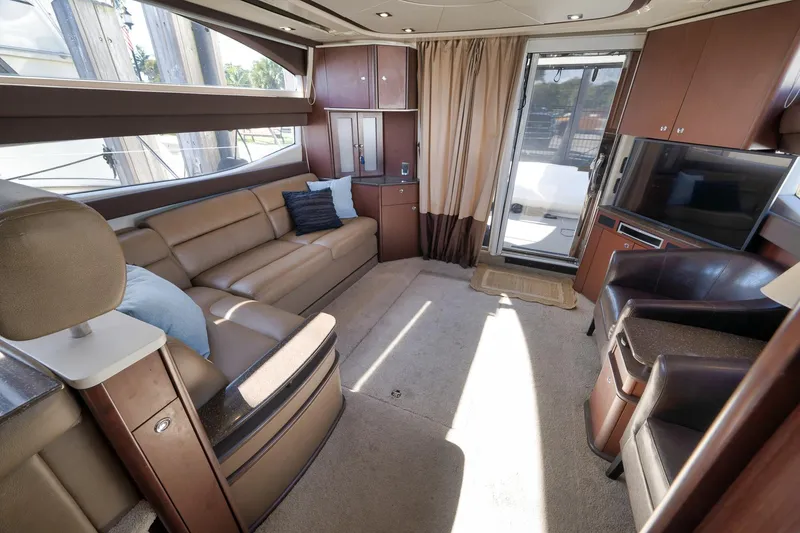 Slide: The Image of Luxurious interior of 2012 Meridian 441 Sedan yacht with leather seating and modern amenities. - 39
